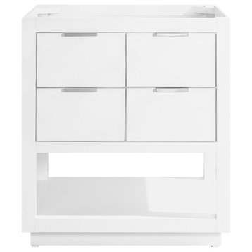 Avanity Allie 30 in. Vanity Only in White with Silver Trim