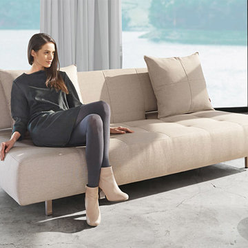 Long Horn Deluxe Excess Mixed Dance Natural Sofa Bed by Innovation USA - $1915.0
