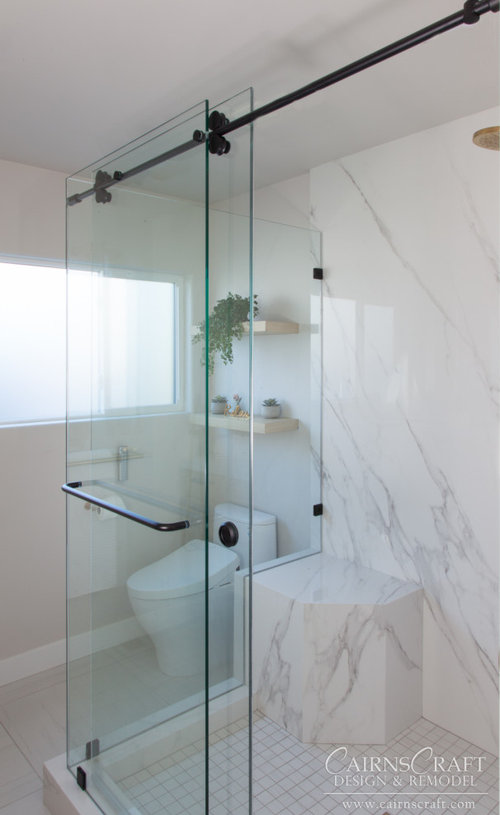 Pivot vs sliding door for shower that is "open" on front and one side.