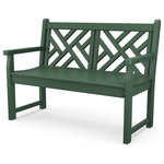 Polywood - Polywood Chippendale 48" Bench, Green - Whether it's on the deck or in a special corner of the garden, the POLYWOOD Chippendale 48" Bench will add a touch of elegance and style to your outdoor living space. This durable bench is built to last through the years with very little maintenance. It's constructed of solid POLYWOOD lumber in a variety of attractive, fade-resistant colors to give it the appearance of painted wood without the upkeep wood requires. Made in the USA and backed by a 20-year warranty, this eco-friendly bench won't splinter, crack, chip, peel or rot and it never needs to be painted, stained or waterproofed. It's also designed to withstand nature's elements and to resist stains, corrosive substances, salt spray and other environmental stresses.