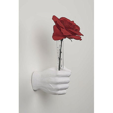 Interior Illusions Plus White Flower Vase Grip Hand, 7" Long