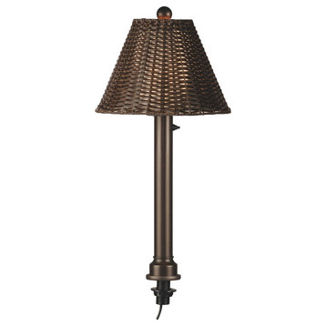 Umbrella Table Lamp, Bronze/Walnut Shade