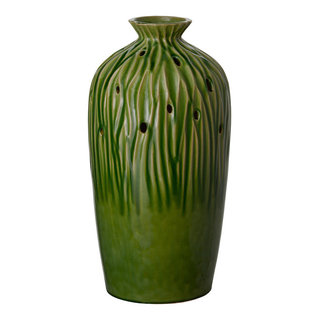 Sequoia Tall Vase, Olive Green - Contemporary - Vases - by