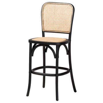 Suk Mid-Century Counter Stool, Black