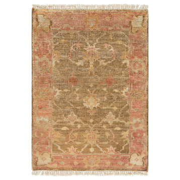 Surya Hillcrest HIL-9004 Traditional Area Rug, Dark Red, 2' x 3' Rectangle