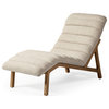 Mercana Pierre Cream Fabric Upholstered Armless Chaise Lounge Chair 68768