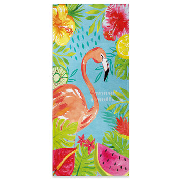 Tutti Fruity Flamingo Beach Towel