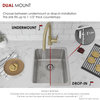 STYLISH 15 inch Single Bowl Undermount and Drop-in Stainless Steel Kitchen Sink