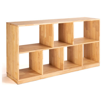 Zuma Para Open Low Bookcase, Sustainable Solid Wood Shelving