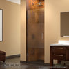 Unidoor 26"x72" Frameless Hinged Shower Door, Frosted Band Glass, Chrome