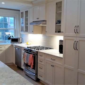 Manchester, Transitional White and Cherry Kitchen