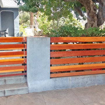 Custom Redwood Wide-Slat Fence & Gate