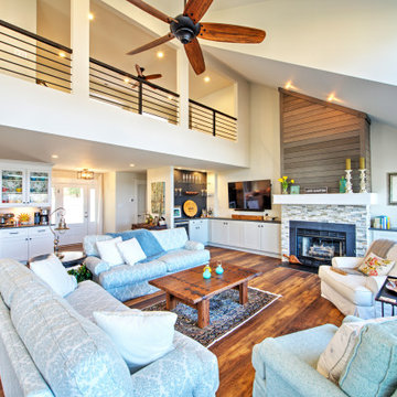 Remodeled Great Room, Kitchen, Foyer, Bar area, and Loft - Lake Gaston Renovatio