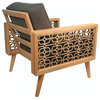 Lounge Grille Mid Century Modern Lounge Chair, Natural/Taupe