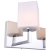 Woodbridge Lighting Candice 2Lt Glass LED Bath Light in Chrome/Opal Square