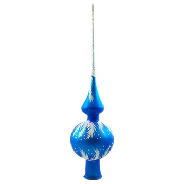 inchCrystalinch Blue Glass Christmas Tree Topper
