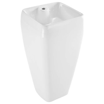 Unique Bathroom Sink, Bold Pedestal Design With Durable Ceramic Body, White