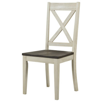 A-America Huron X-Back Dining Side Chair in Cocoa and Chalk (Set of 2)