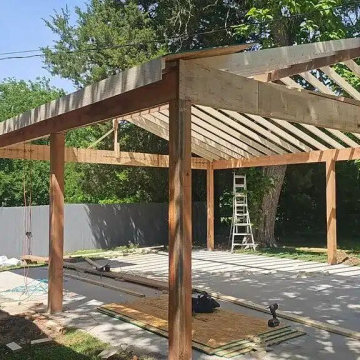 Covered Porch and Two-Car Carport for a 1920s Home | Weatherford, TX