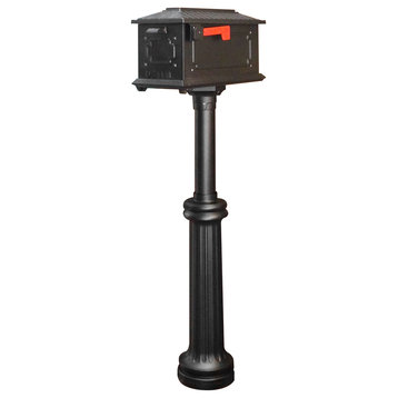 Kingston Curbside Mailbox with Bradford Surface Mount Mailbox Post