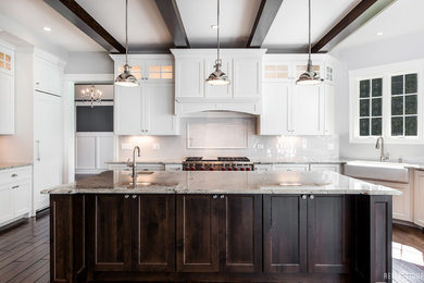 Example of a transitional kitchen design in Chicago