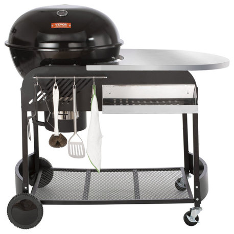 VEVOR 21 inch Kettle Charcoal Grill BBQ Portable Grill with Cart Outdoor Cooking