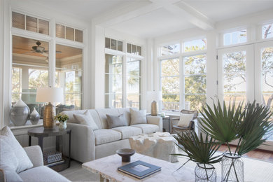 Transitional living room photo in Charleston
