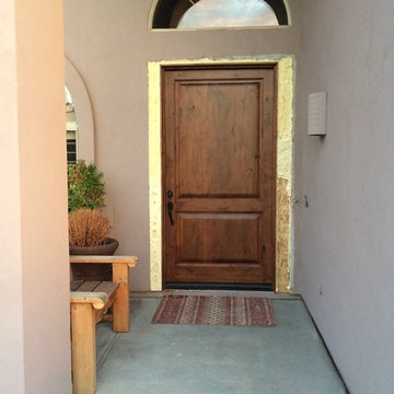 Entry door being istalled