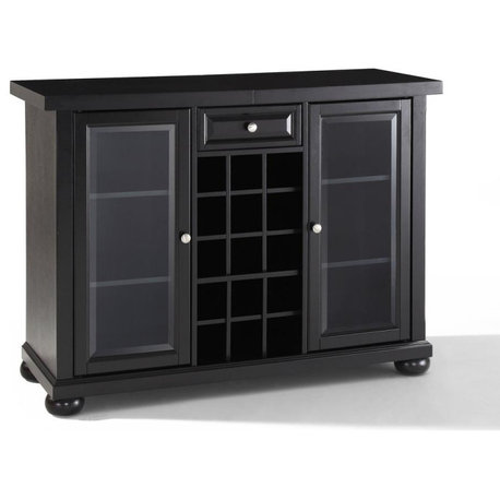 Alexandria Sliding Top Bar Cabinet Black