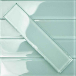 Contempo Light Green 2 in. x 8 in. Polished Glass Floor and Wall Tile (36 pieces - Tile