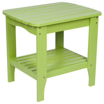 Shine Co. Cedar Wood Hydro-Tex Adirondack Square Corner Table Lime Green 4113LG