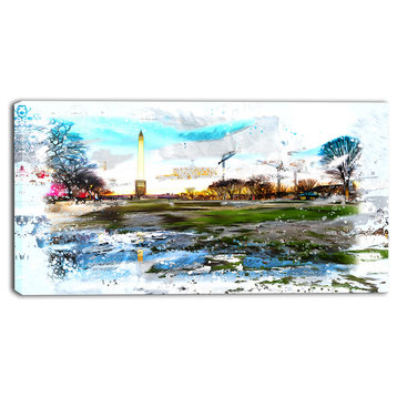 "Abstract Washington Monument" Canvas Painting