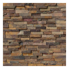 Split Face California Gold Ledger Panel Slate Tile, Set of 60