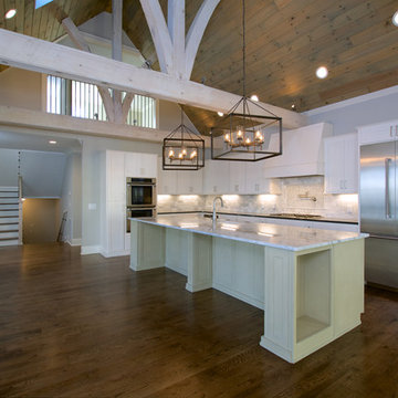 Kitchen with vaulted ceiling