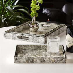 Tozai Home S/3 Rectangle Gallery Trays - SKU: LAC113-BKS3 - Major Kitchen Appliance Parts And Accessories