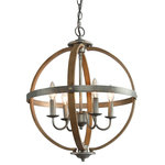 LALUZ - 4-Light Lantern Globe Pendant - This globe pendant features a great blending of the sophistication of the open sphere and the demure quality of the lights. It creates a modern farmhouse unique aesthetics to your lovely home's dining room, living room, study room, etc.