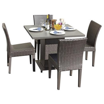 Belle Square Dining Table with 4 Armless Chairs