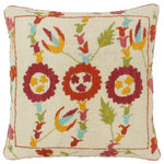 Bareens Designer Rugs - Rustic Bacon Kilim Suzani Handmade Pillow - Embellish your home with this timeless casual chic handmade Suzani Embroidered pillow made with gorgeous soft luxurious color pallet and an intricate design. Handmade pattern with beautiful color combination and unique majestic intricate design this handmade pillow is a mesmerizing addition to any d�cor. An intricate design and exquisite coloration make this handmade pillow a standout piece in any decor.