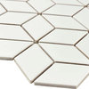 10.5"x12.13" Victorian Rhombus Mosaic Floor/Wall Tile, Matte White