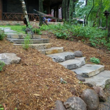 Stone outcropping steps