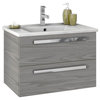 24" Vanity Cabinet With Fitted Sink, Grey Walnut