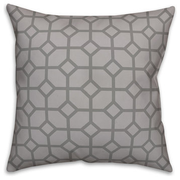 Gray Geometric 18x18 Throw Pillow Cover