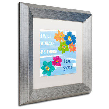 Lisa Powell Braun 'Be there' Art, Silver Frame, White Mat, 11x11