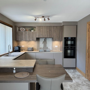 Modern Sand and Wood Kitchen in Fraserburgh