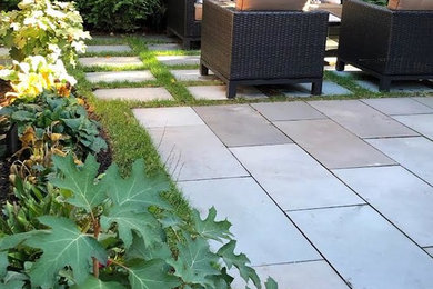 This is an example of a transitional landscaping in Boston.