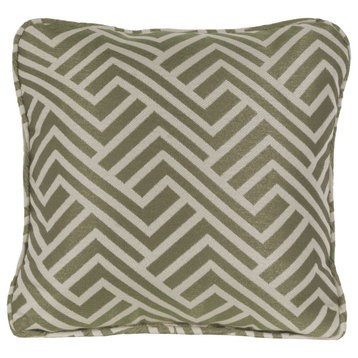 Geo Stripe Indoor/Outdoor Throw Pillow, Cilantro Green