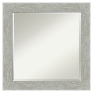 Glam Linen Grey Beveled Wall Mirror - 25 x 25 in.