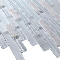 White Glossy&Matte&Marble Random Brick Pattern Mosaic Tiles - Home Decor