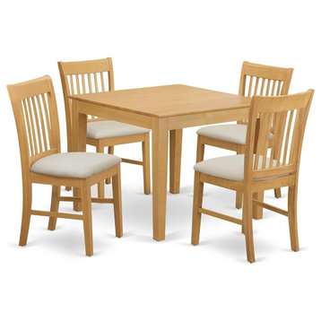 5-Piecekitchen Table Set, Breakfast Nook Table and 4 Kitchen Dining Chairs, Oak