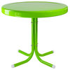 22" Outdoor Retro Tulip Side Table Lime Green
